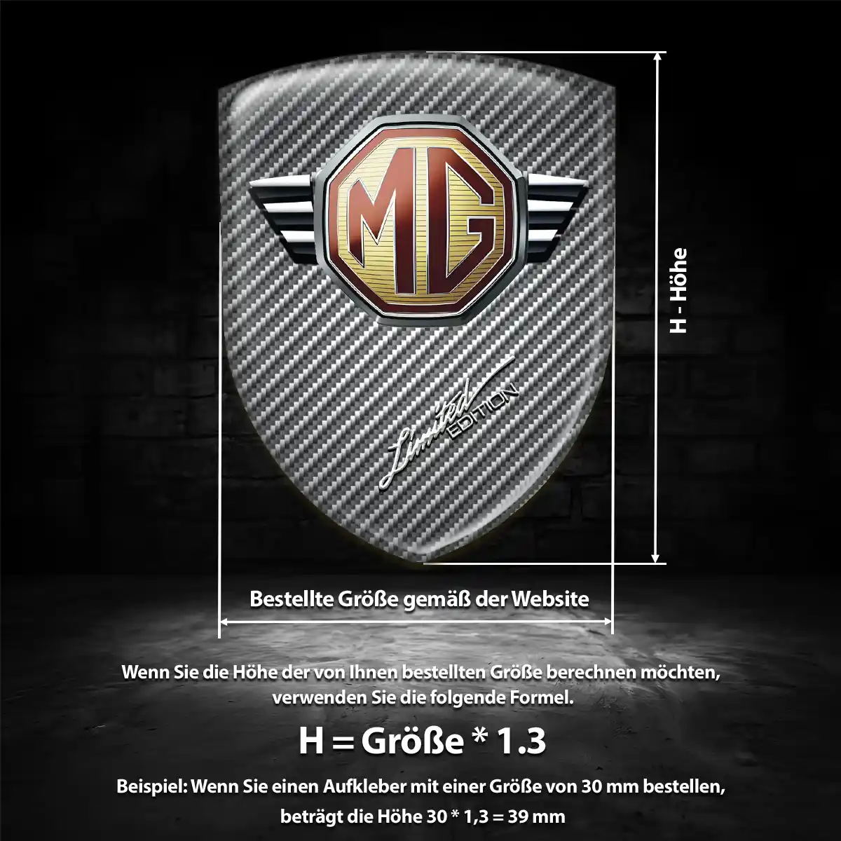 MG 3D Gel Aufkleber Auto Modernes Design