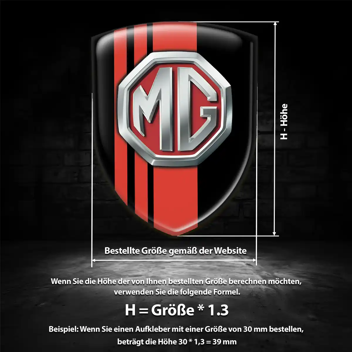 MG 3D Gel Aufkleber Auto Premiumqualität