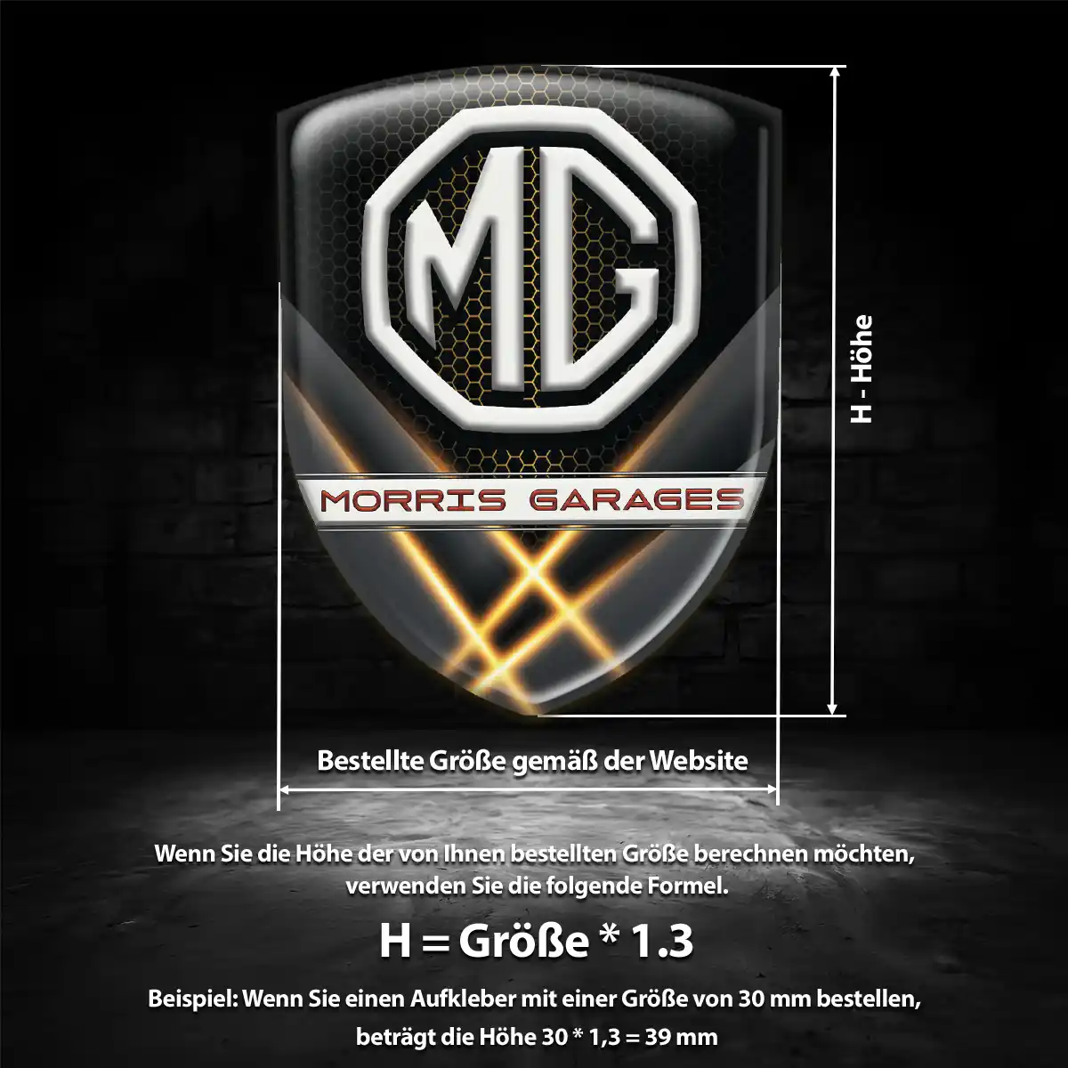 MG 3D Gel Aufkleber Auto Stilvolles Design