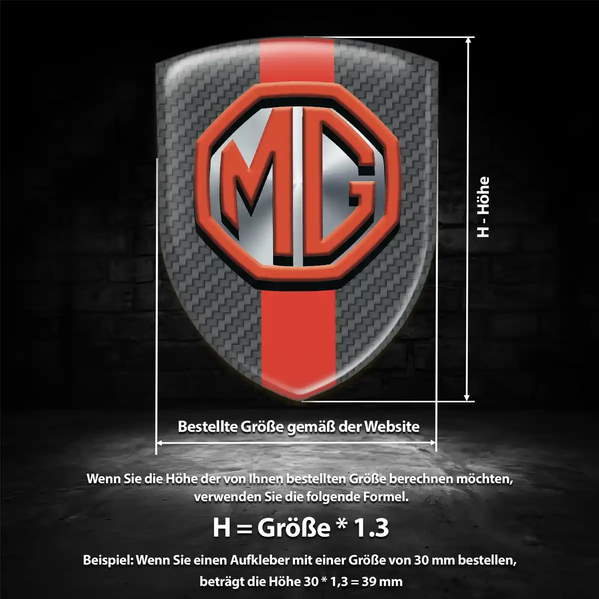 MG 3D Gel Aufkleber Emblem Anspruchsvolles Design