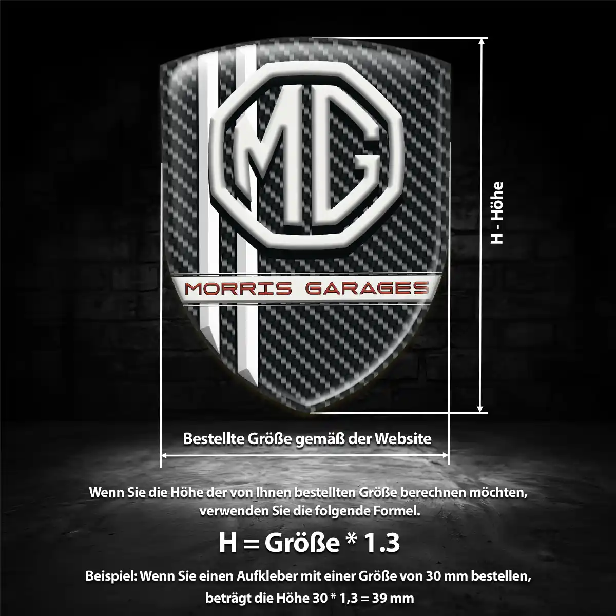 MG 3D Gel Aufkleber Emblem Ausdrucksstarkes Design