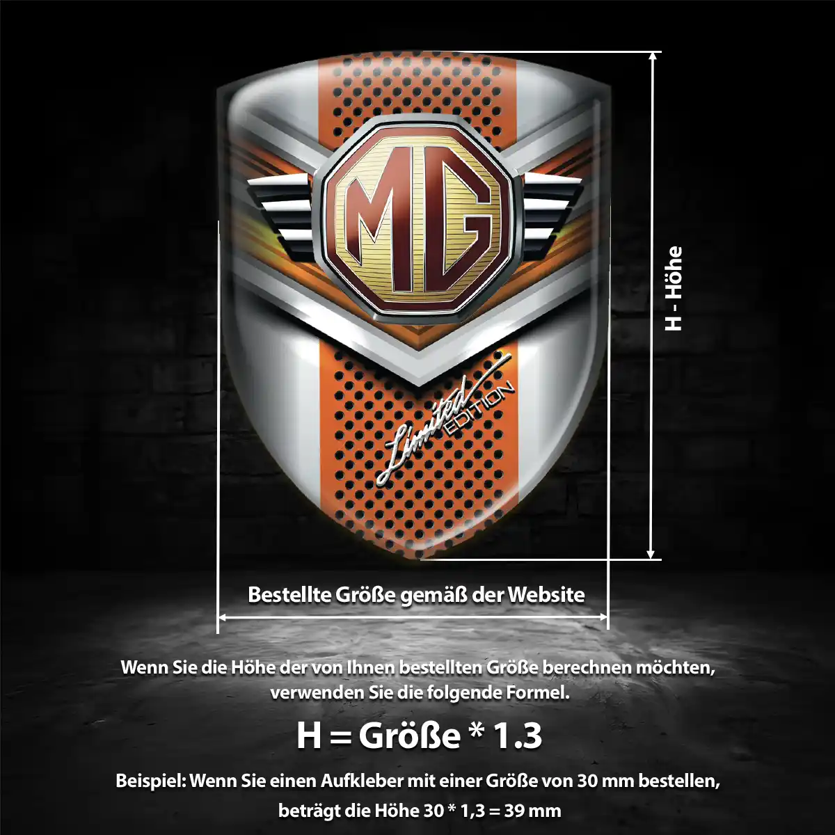 MG 3D Gel Aufkleber Emblem Auto Exterieurdesign