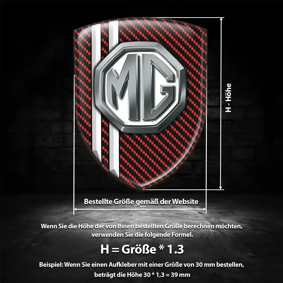 MG 3D Gel Aufkleber Emblem Auto Hochwertiges Harz