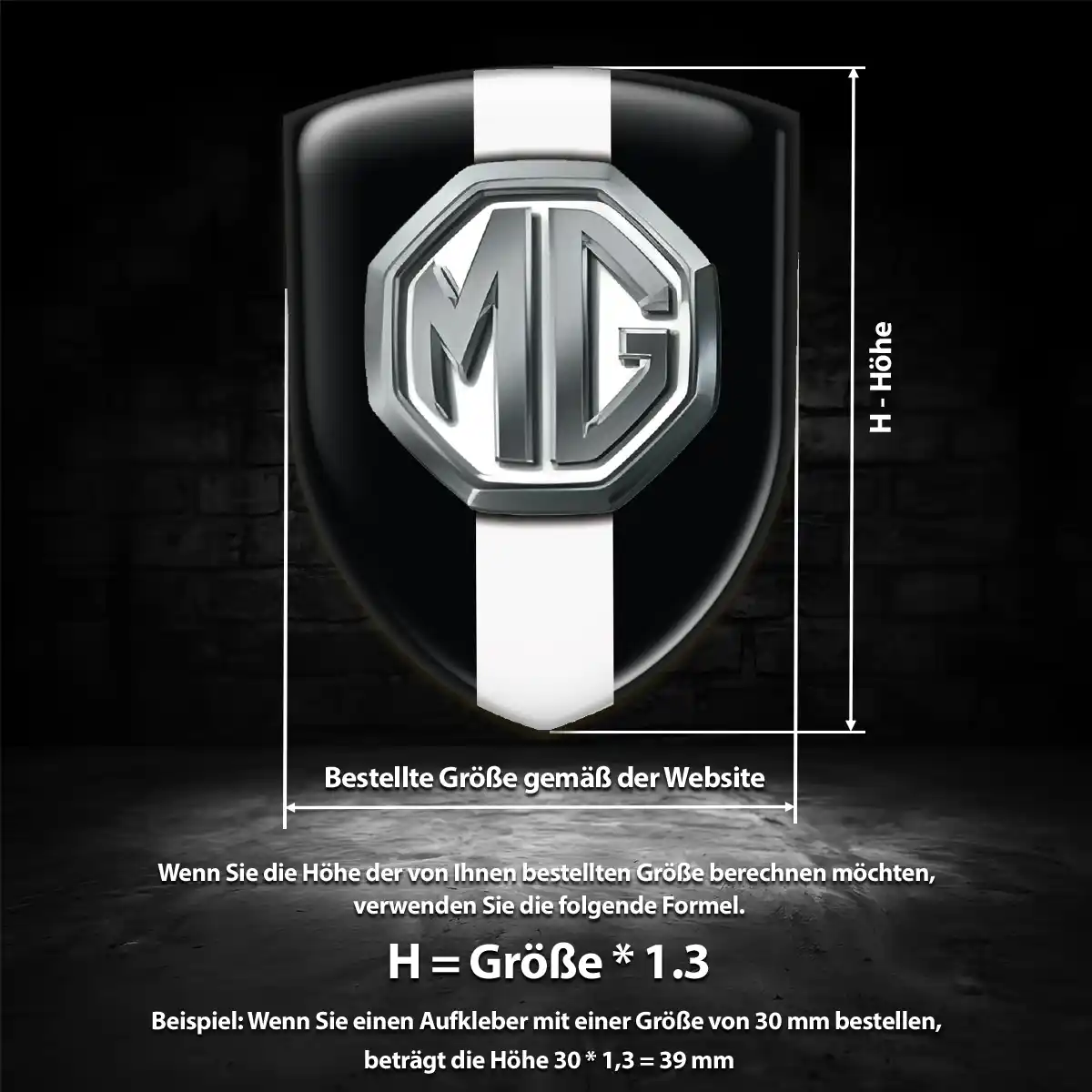 MG 3D Gel Aufkleber Emblem Auto Interieurdesign