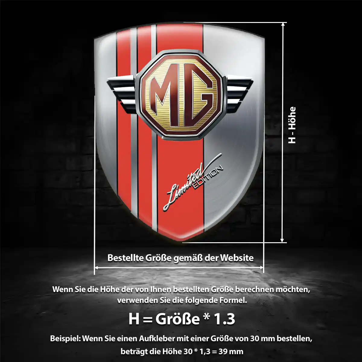 MG 3D Gel Aufkleber Emblem Auto Modernes Design