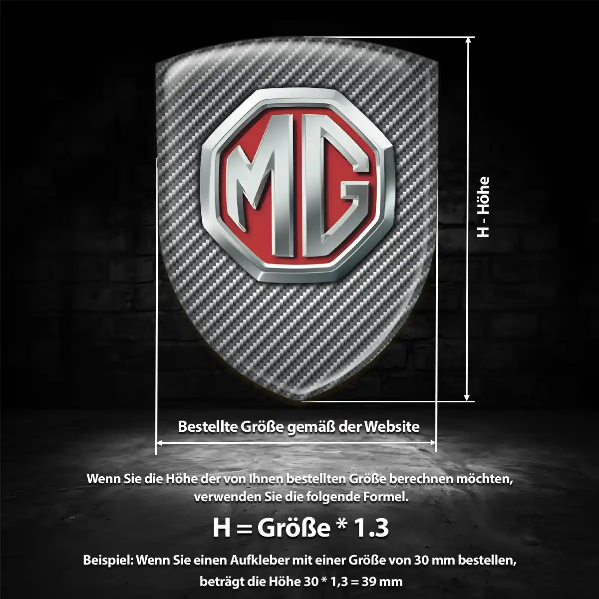 MG 3D Gel Aufkleber Emblem Auto Premium-Edition