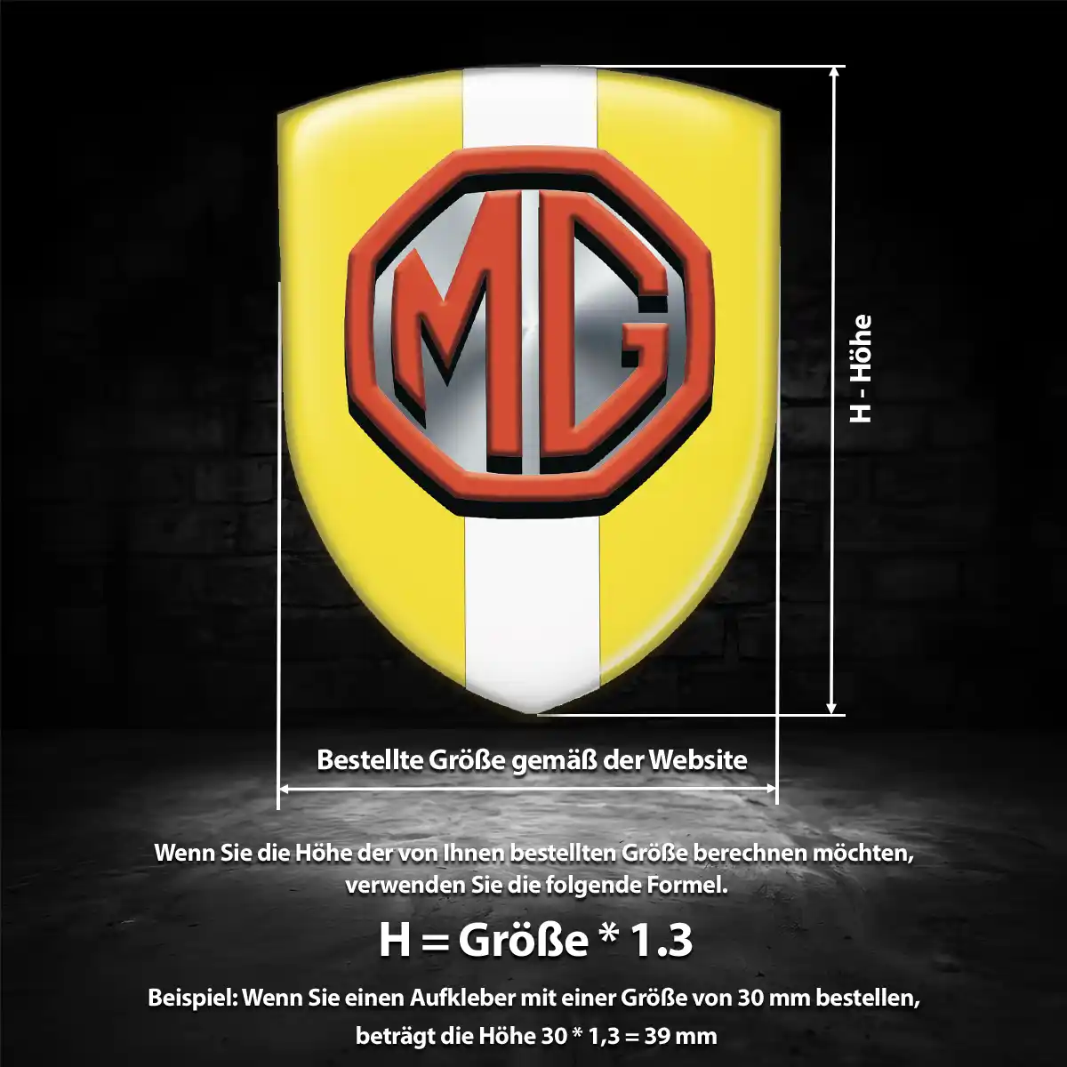 MG 3D Gel Aufkleber Emblem Auto Premiumqualität