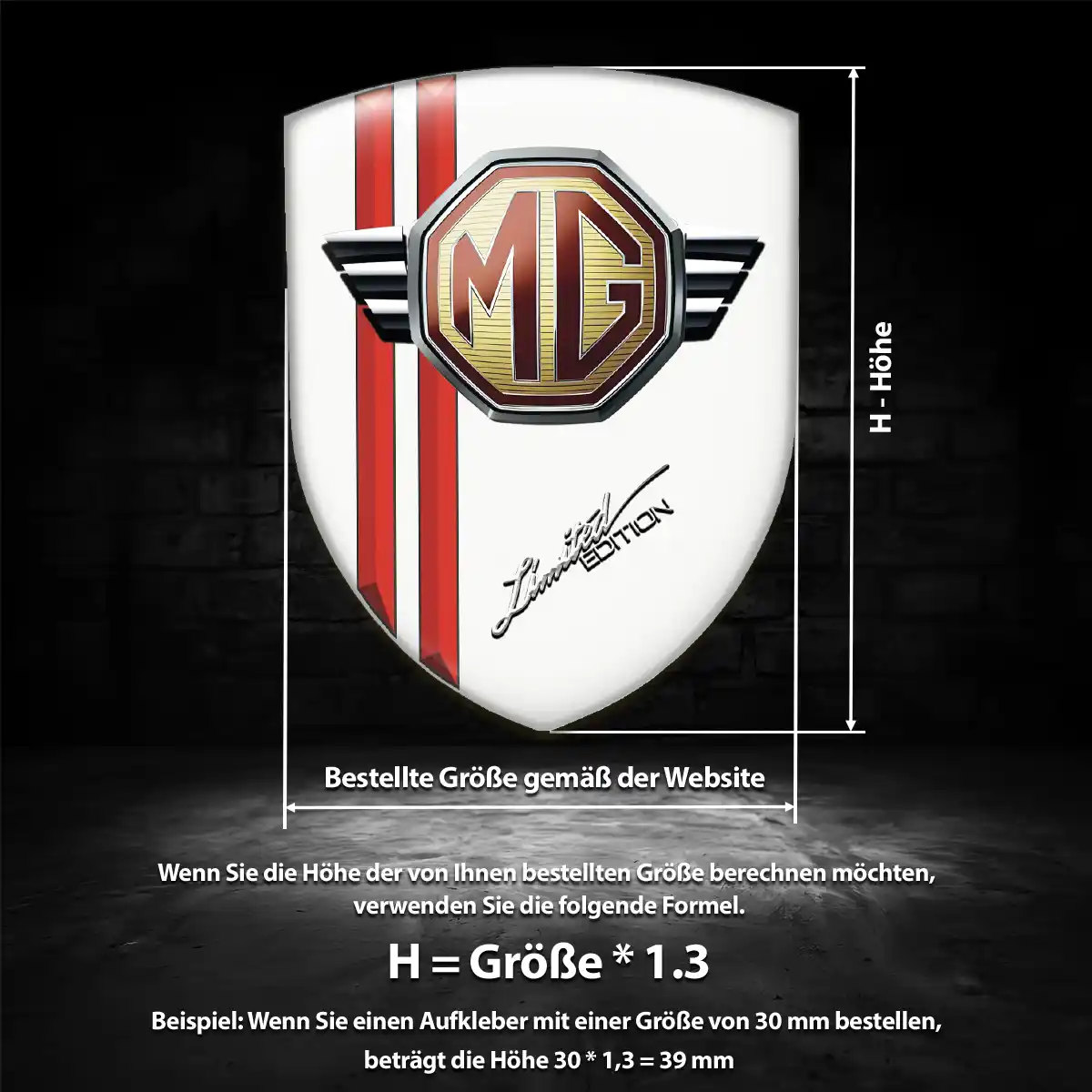 MG 3D Gel Aufkleber Emblem Auto Stilvolles Design