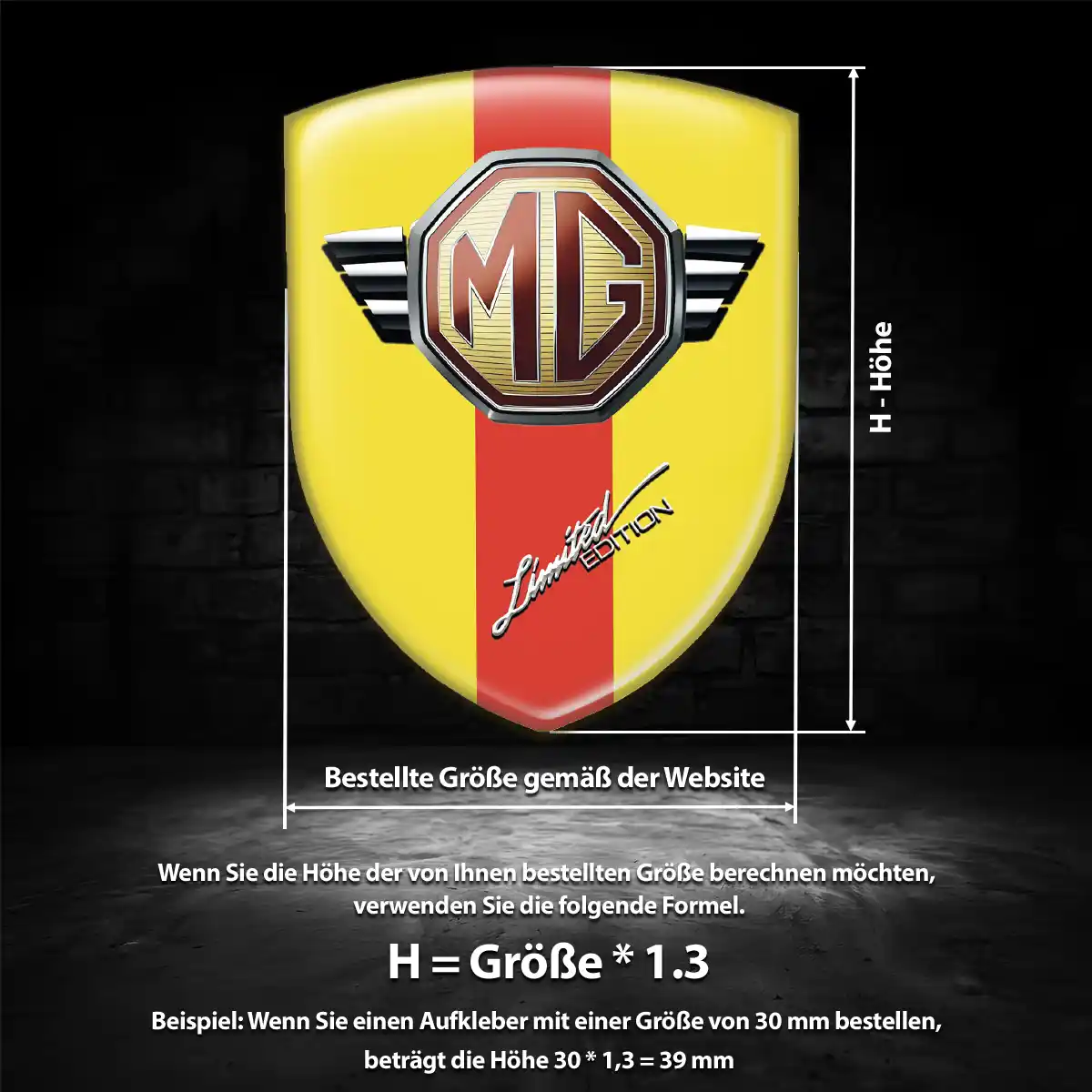 MG 3D Gel Aufkleber Emblem Auto Tuningfahrzeug