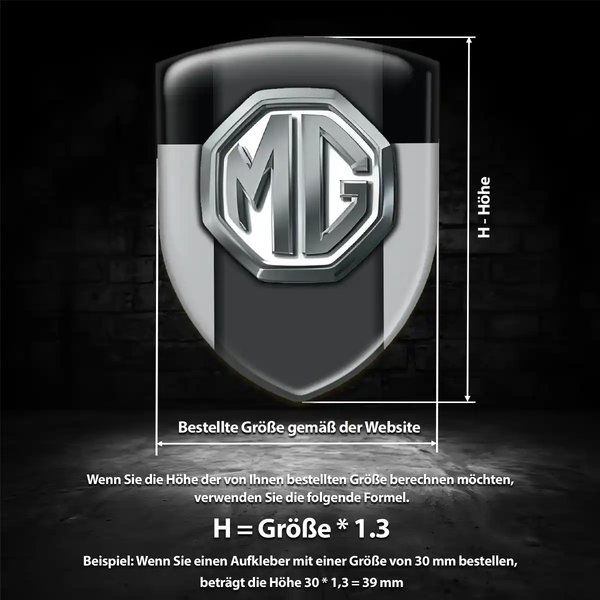 MG 3D Gel Aufkleber Emblem Edles Design