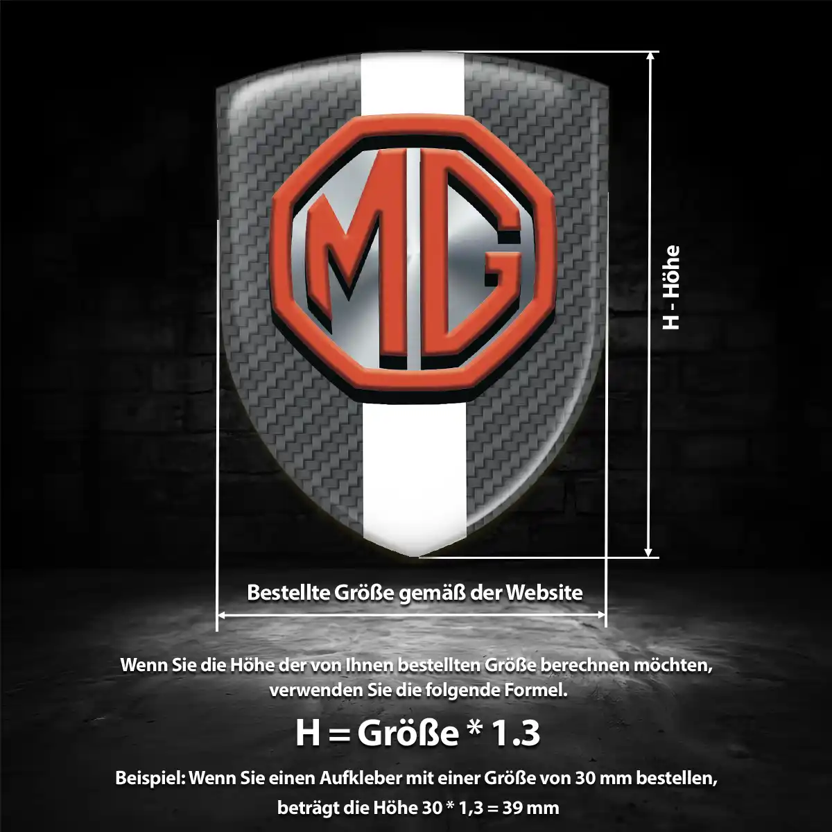 MG 3D Gel Aufkleber Emblem Elegantes Design
