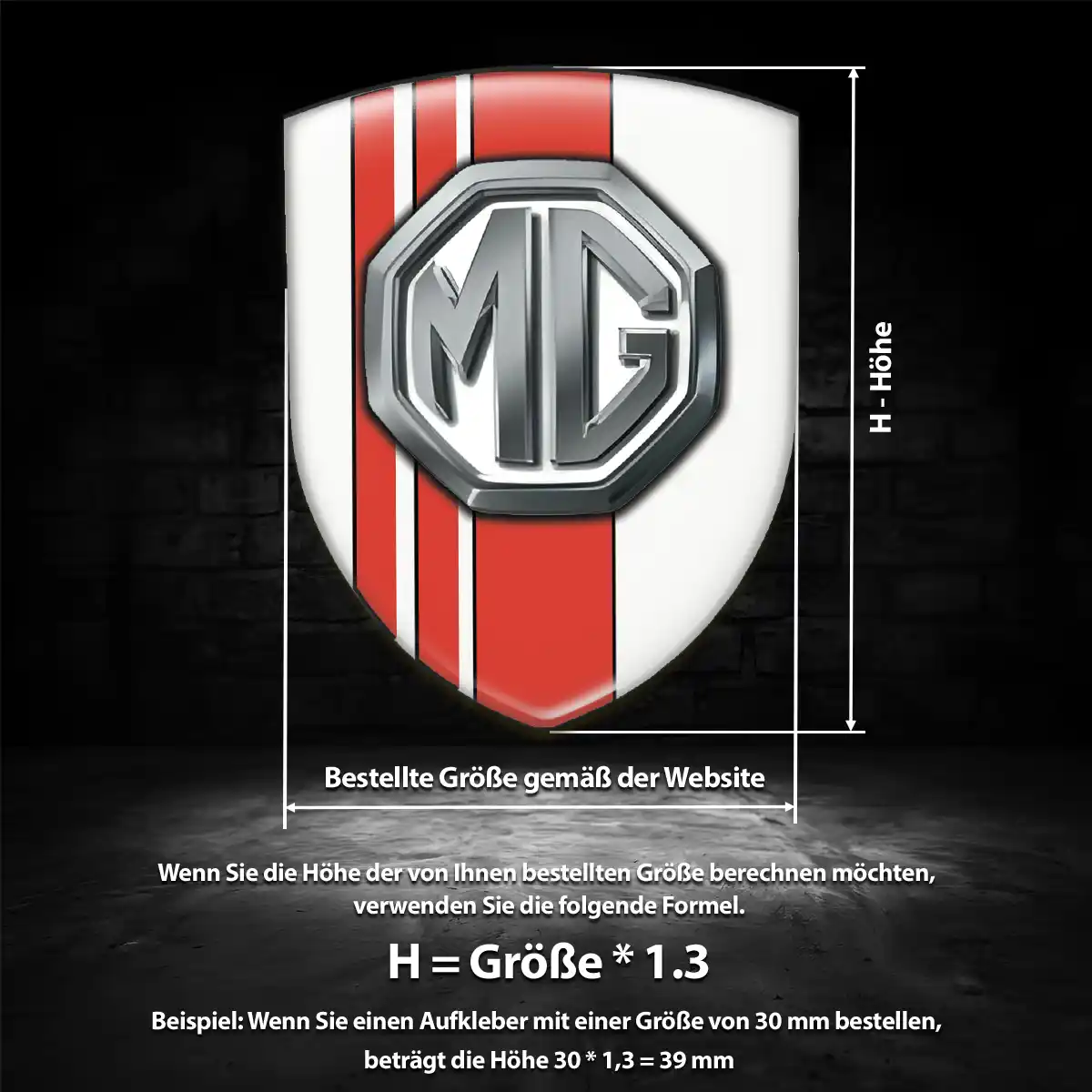 MG 3D Gel Aufkleber Emblem Hochwertiges Harz