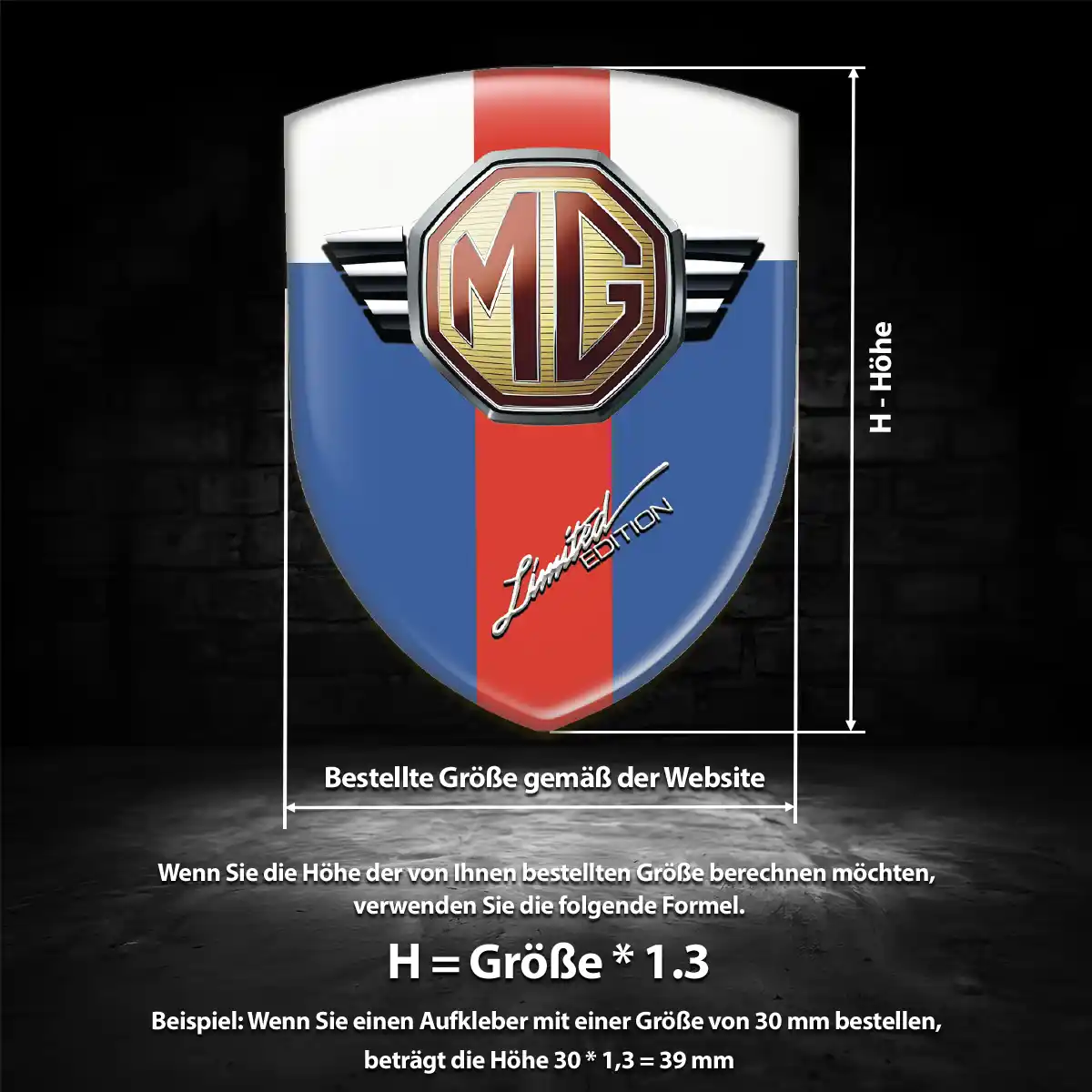 MG 3D Gel Aufkleber Emblem Hohe Qualität