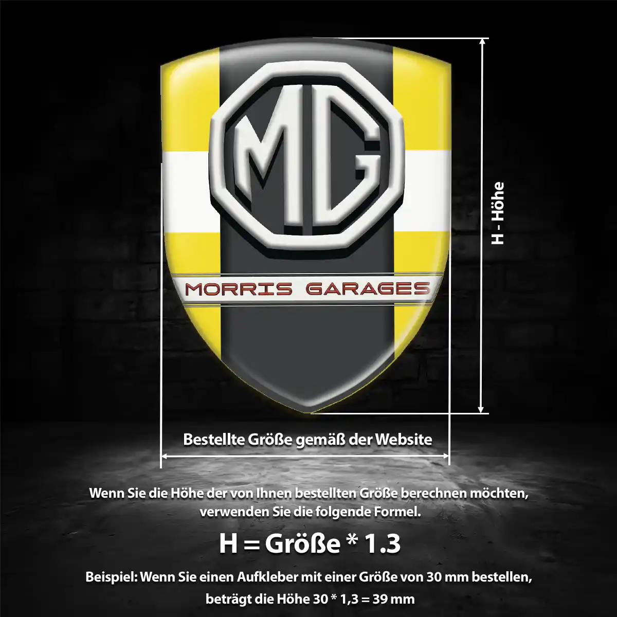 MG 3D Gel Aufkleber Emblem Interieurdesign