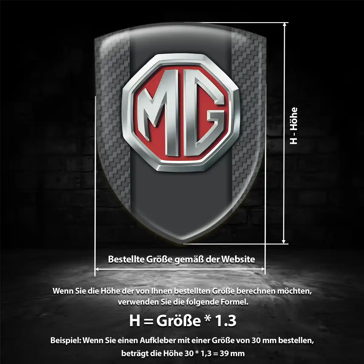 MG 3D Gel Aufkleber Emblem Limitierte Auflage