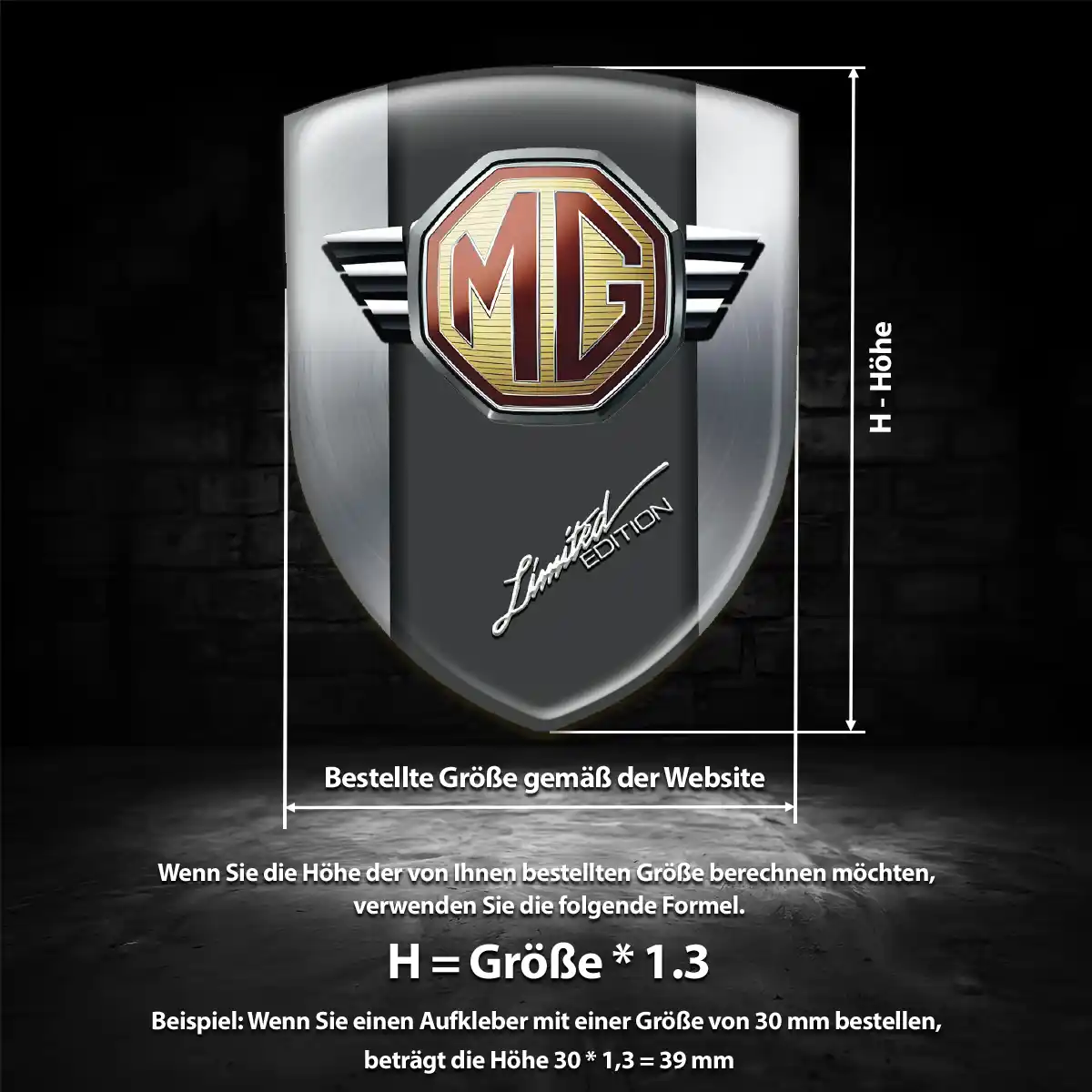 MG 3D Gel Aufkleber Emblem Luxus-Edition