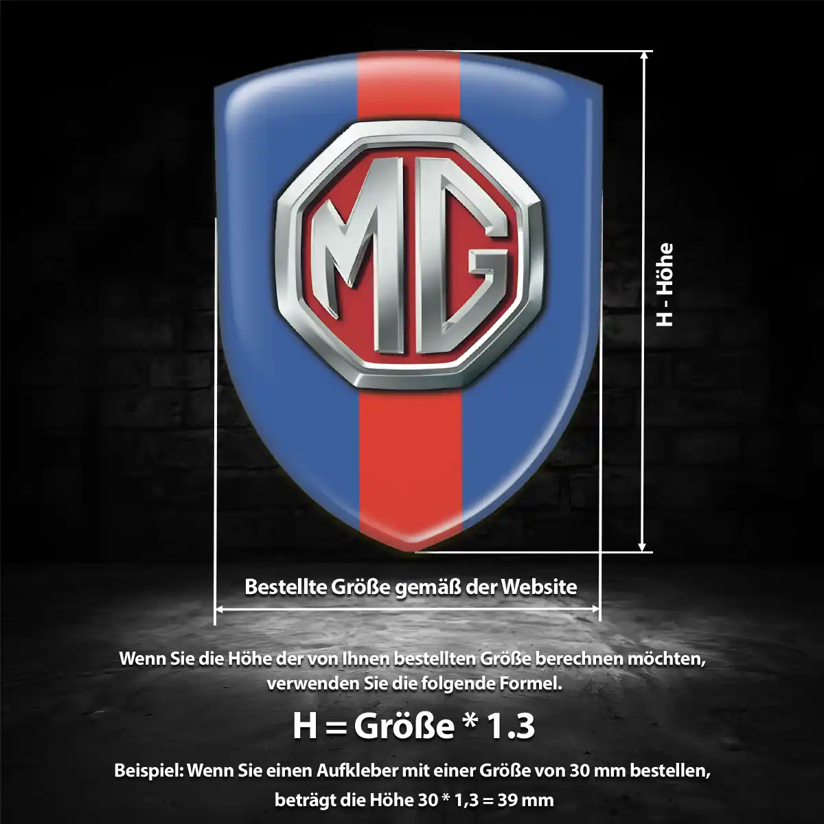 MG 3D Gel Aufkleber Emblem Premium-Edition