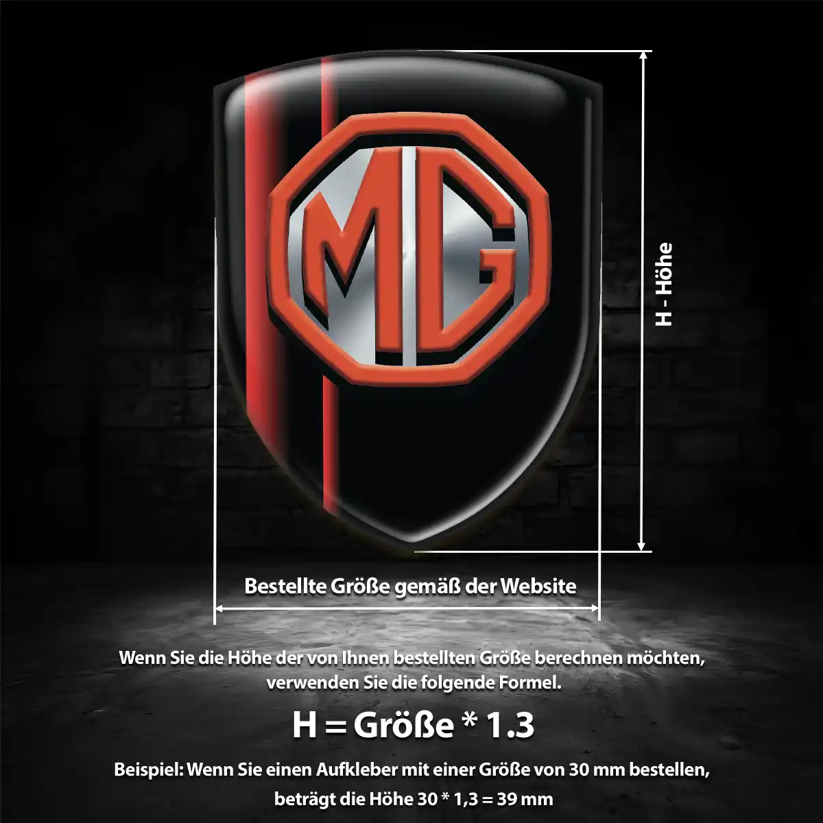 MG 3D Gel Aufkleber Emblem Premiumqualität