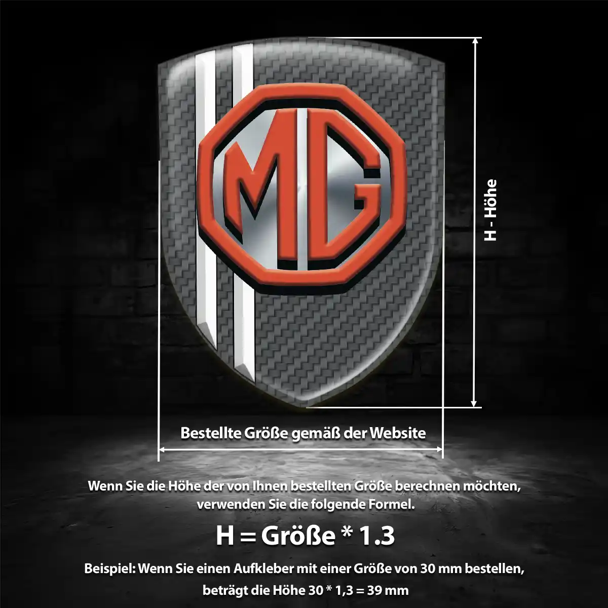 MG 3D Gel Aufkleber Emblem Stilvolles Design