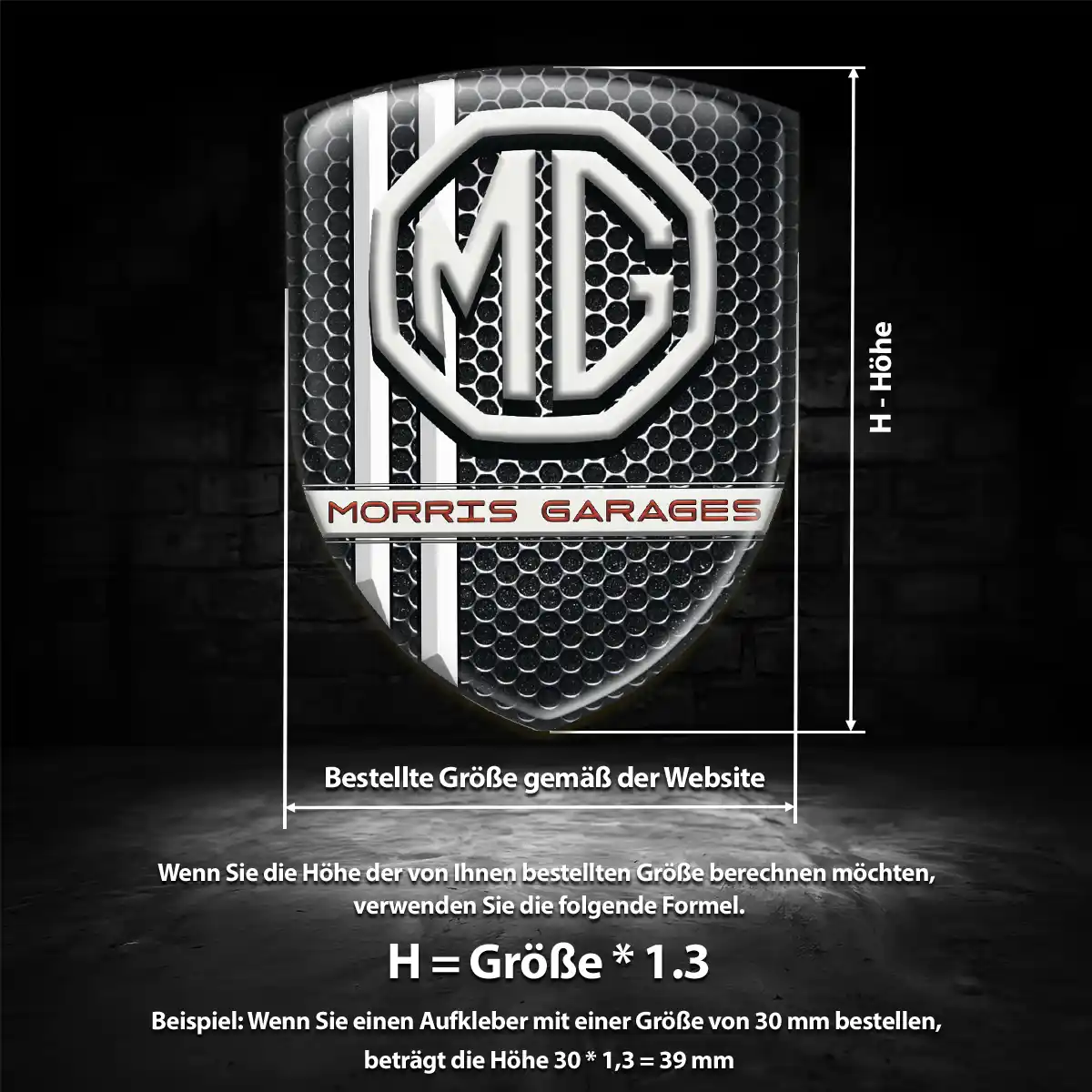 MG 3D Gel Aufkleber Emblem Tuningfahrzeug