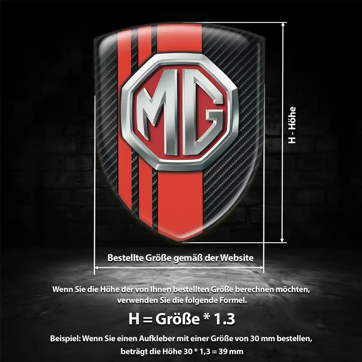 MG 3D Gel Aufkleber Embleme Anspruchsvolles Design