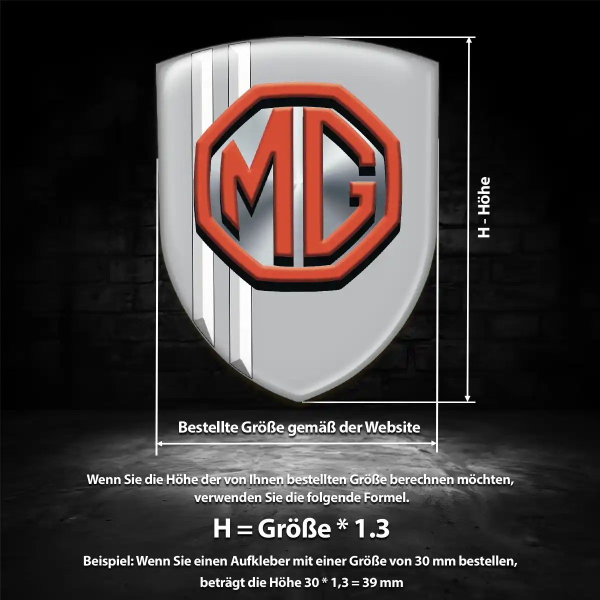 MG 3D Gel Aufkleber Embleme Auto Interieurdesign
