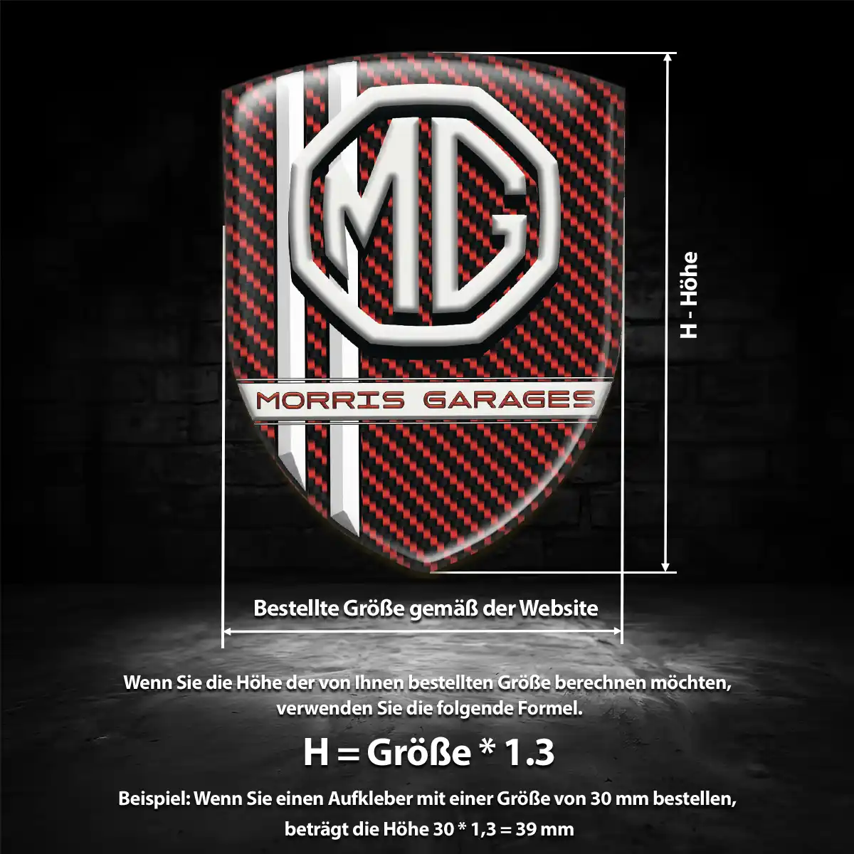 MG 3D Gel Aufkleber Embleme Edles Design
