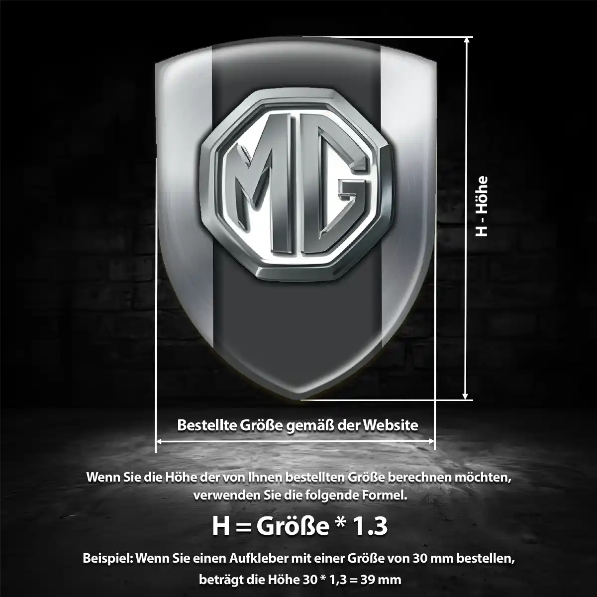 MG 3D Gel Aufkleber Embleme Elegantes Design