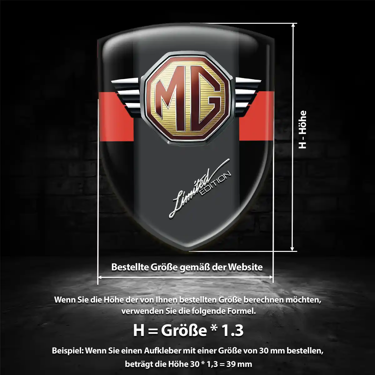 MG 3D Gel Aufkleber Embleme Erstklassige Qualität