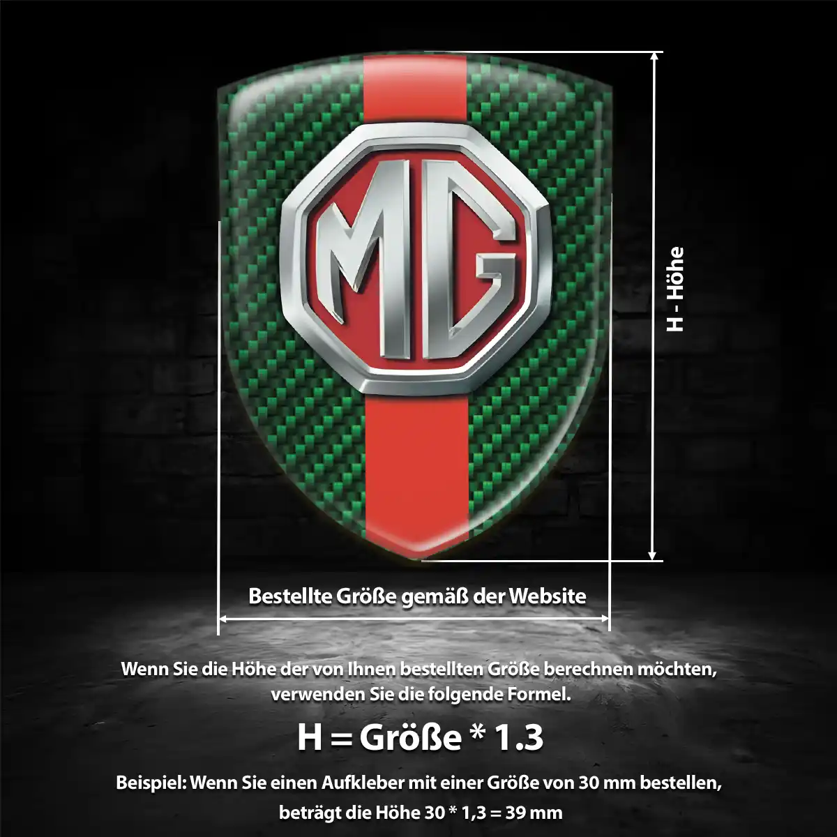 MG 3D Gel Aufkleber Embleme Hochwertiges Harz