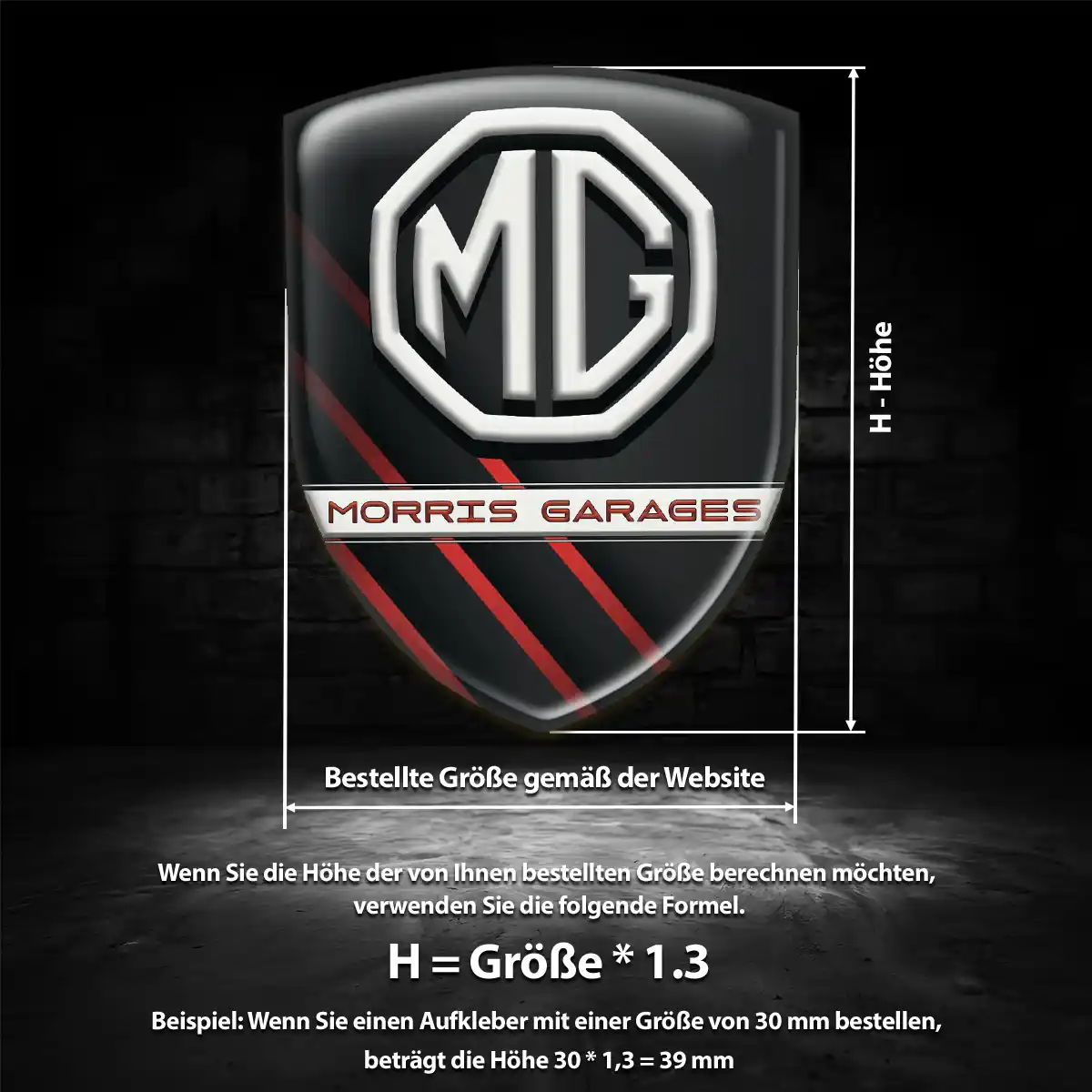 MG 3D Gel Aufkleber Embleme Interieurdesign