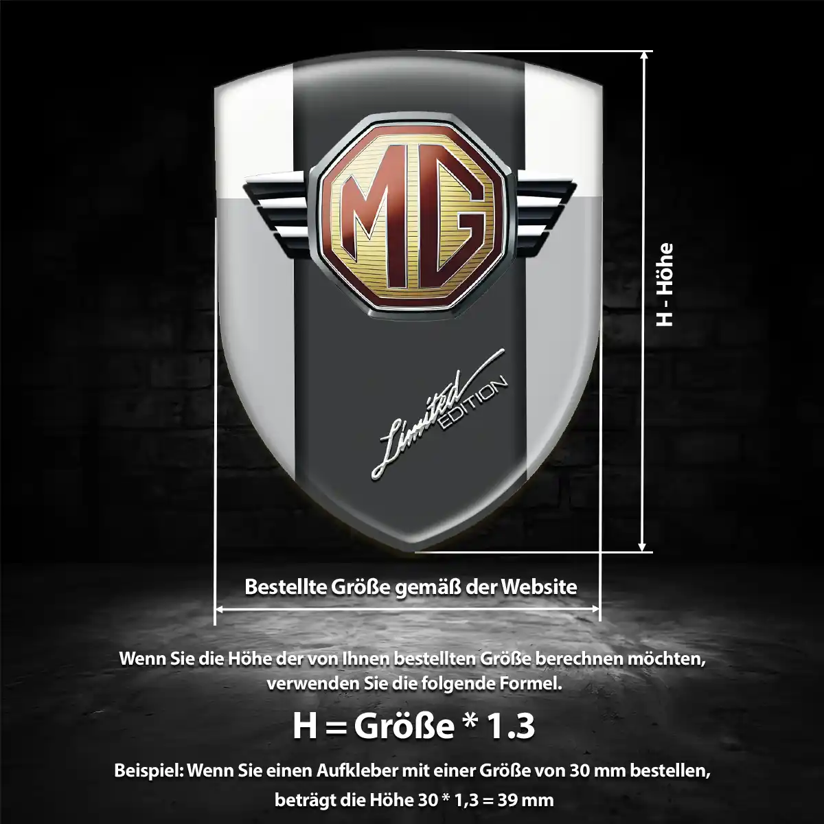 MG 3D Gel Aufkleber Embleme Markenedition