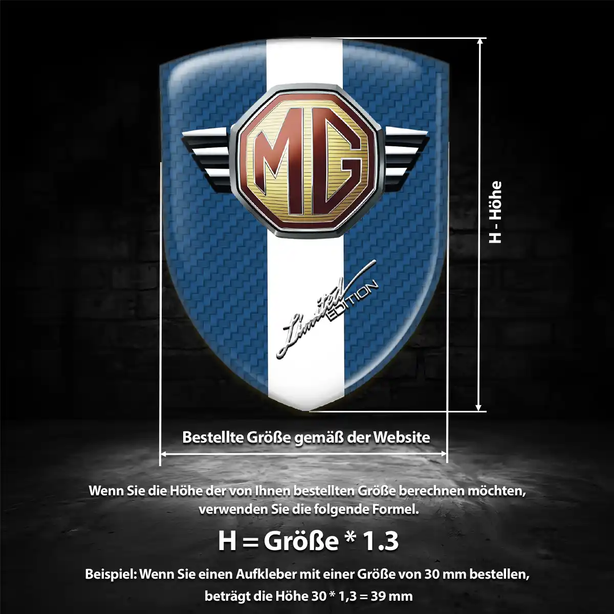 MG 3D Gel Aufkleber Hochwertiges Harz