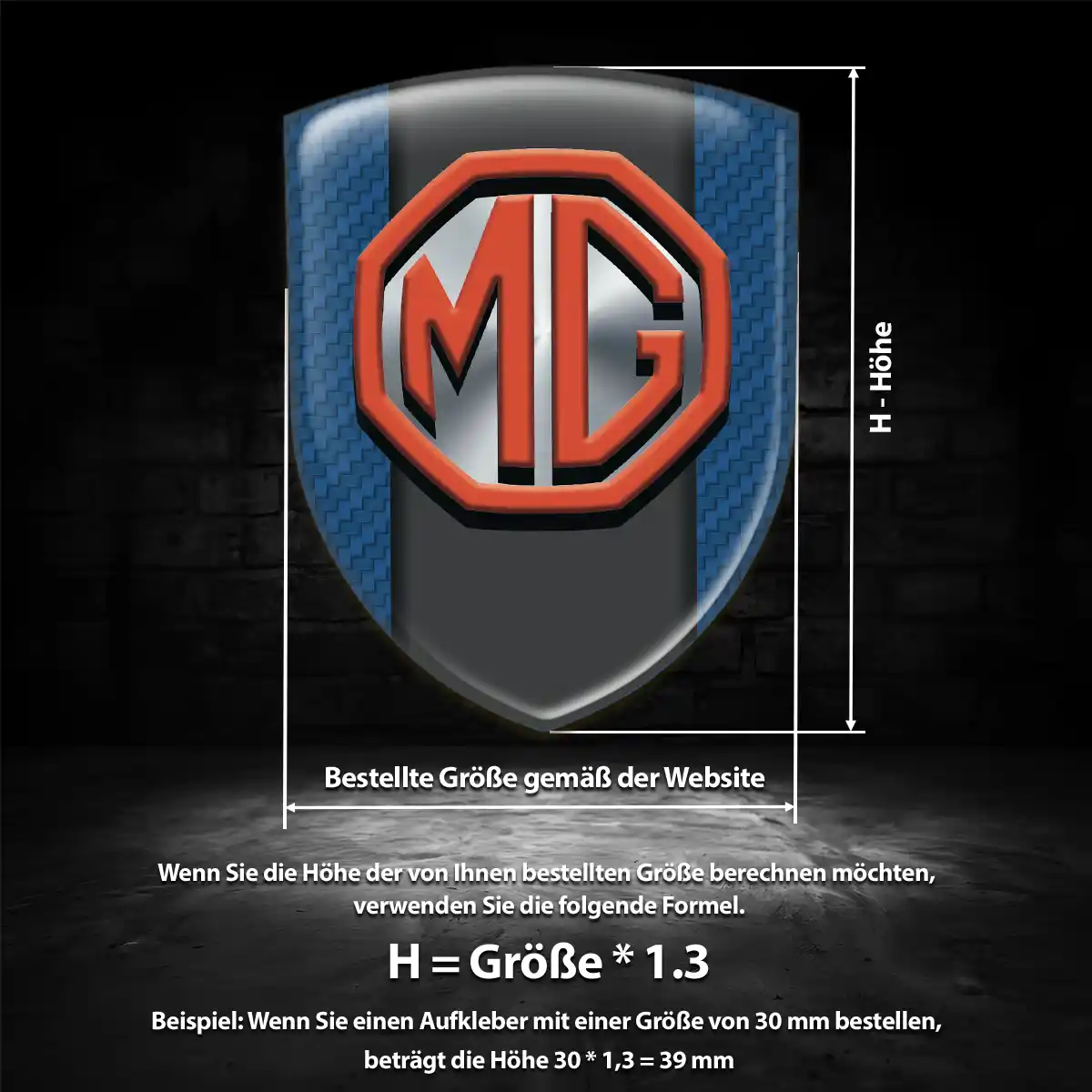 MG 3D Gel Aufkleber Silikon Auto Edles Design