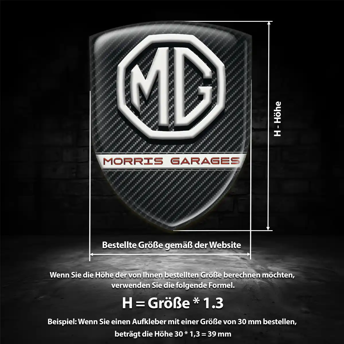 MG 3D Gel Aufkleber Silikon Auto Hochwertiges Harz