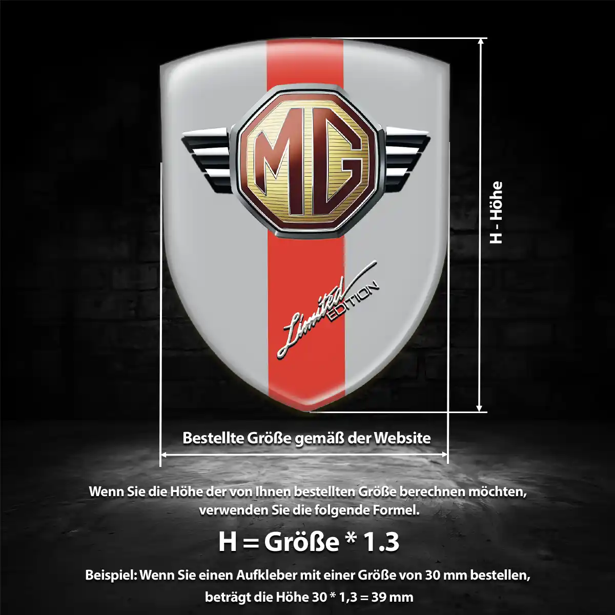 MG 3D Gel Aufkleber Silikon Auto Limitierte Auflage