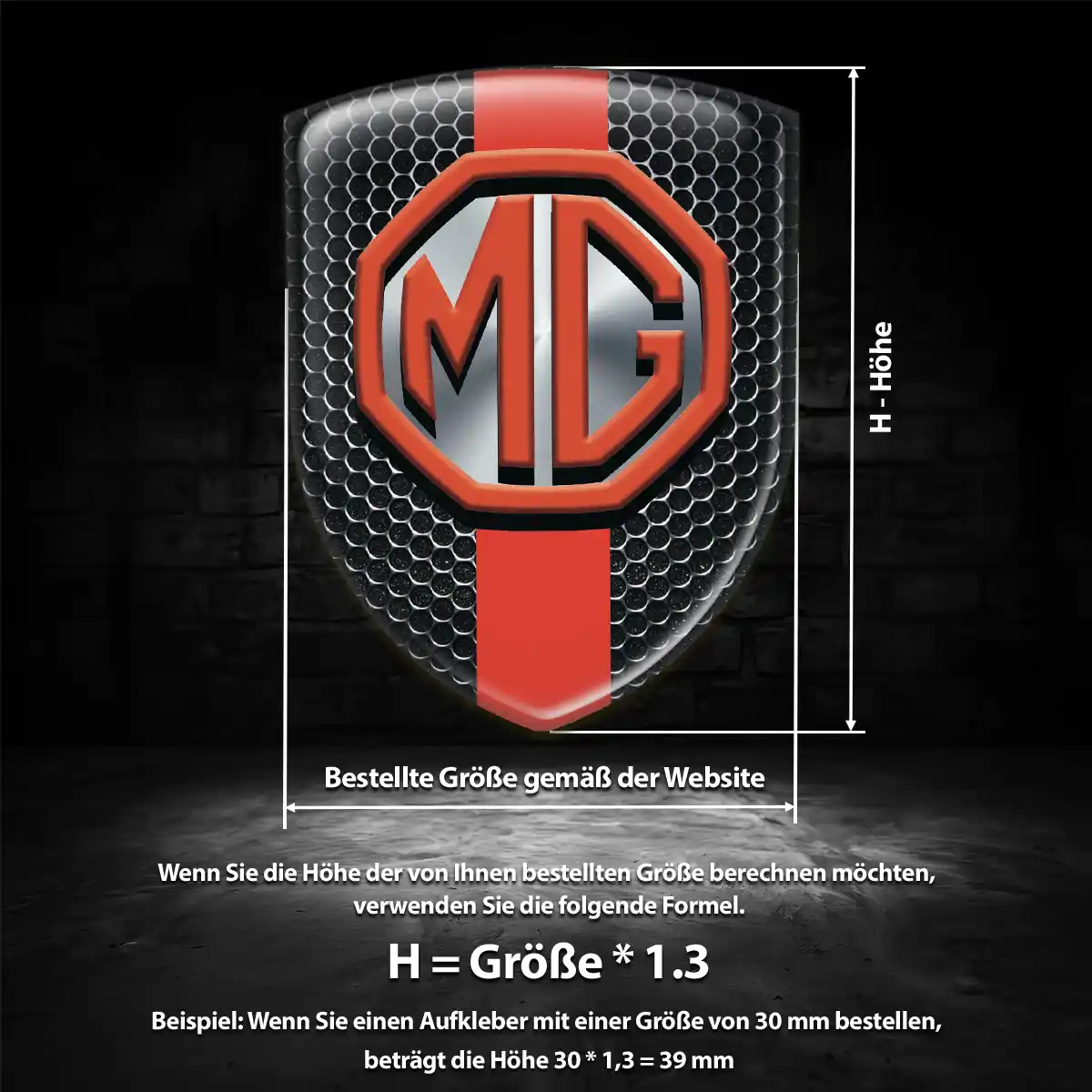 MG 3D Gel Aufkleber Silikon Exterieurdesign