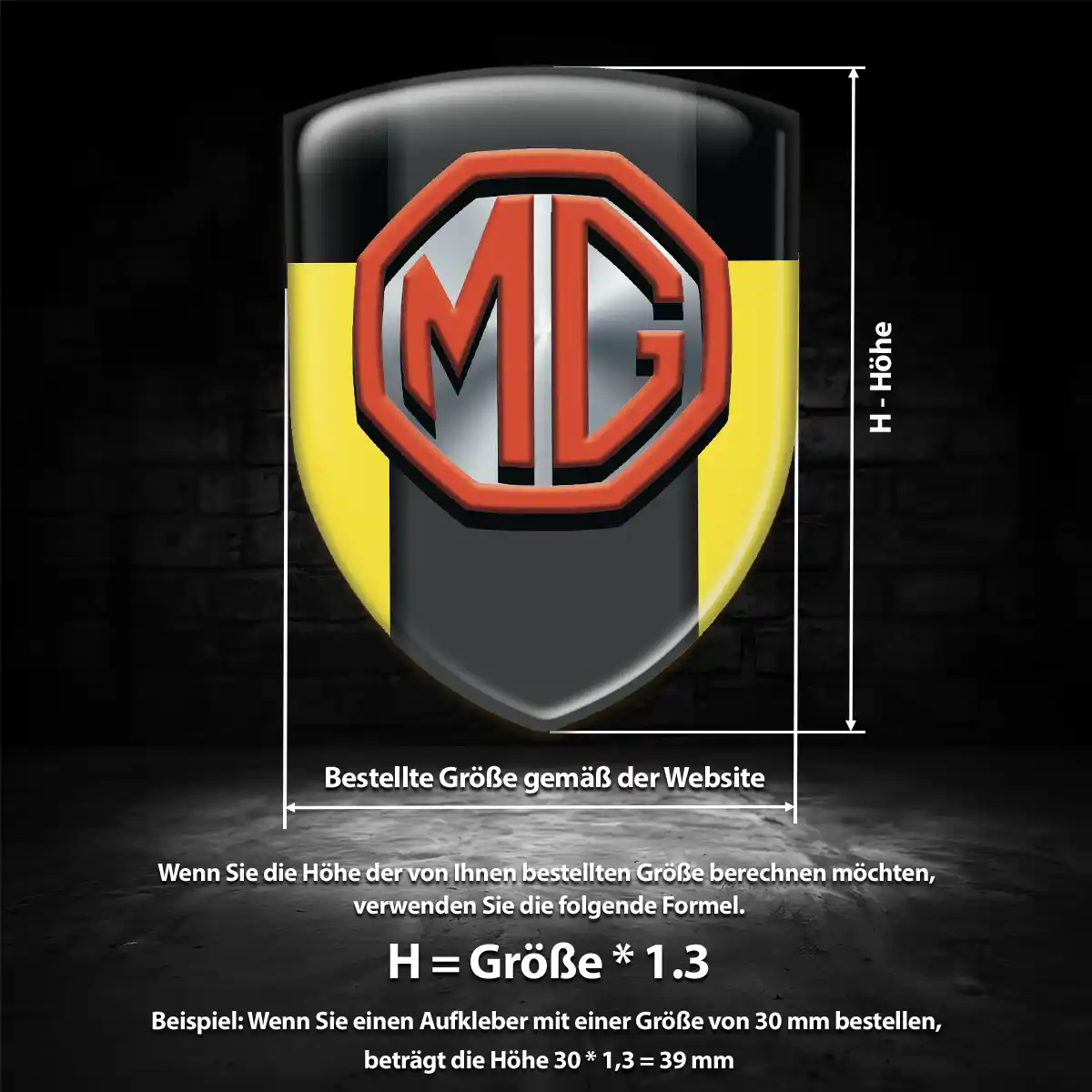 MG 3D Gel Aufkleber Tuningfahrzeug