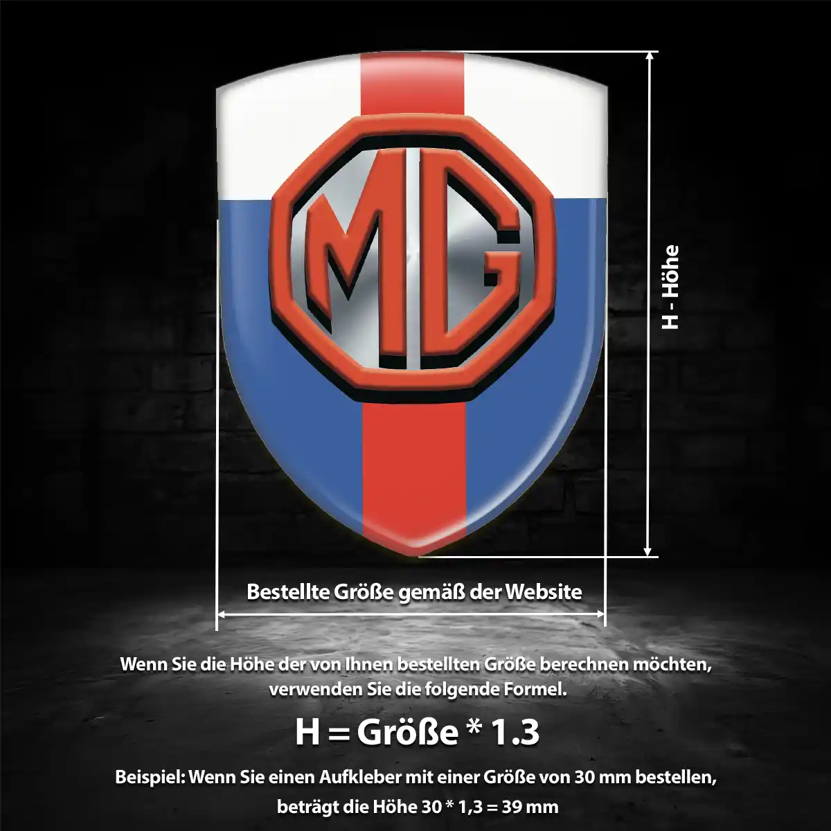 MG 3D Gel Aufkleber Wappen Auto Edles Design