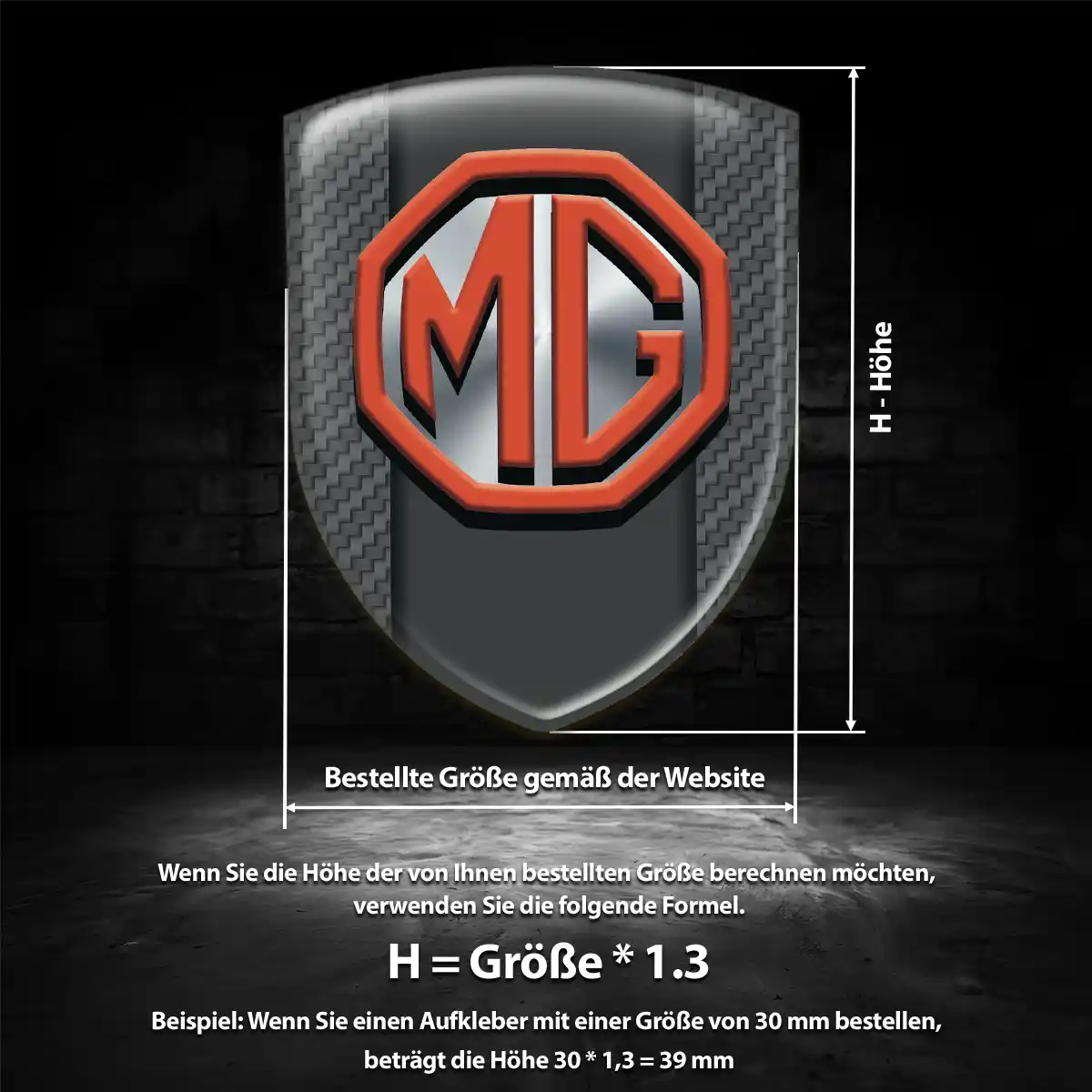 MG 3D Gel Aufkleber Wappen Auto Elegantes Design