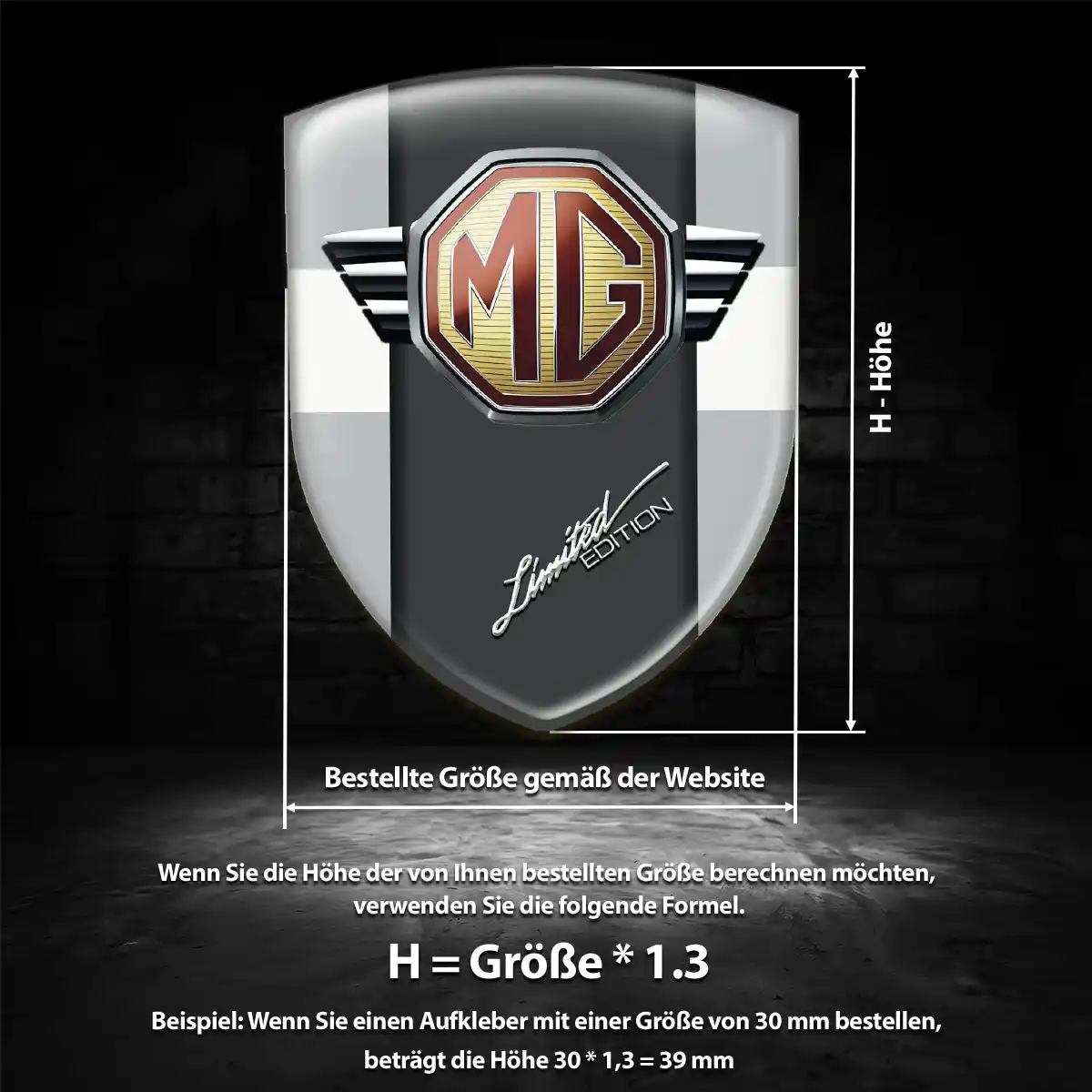 MG 3D Gel Aufkleber Wappen Auto Exterieurdesign