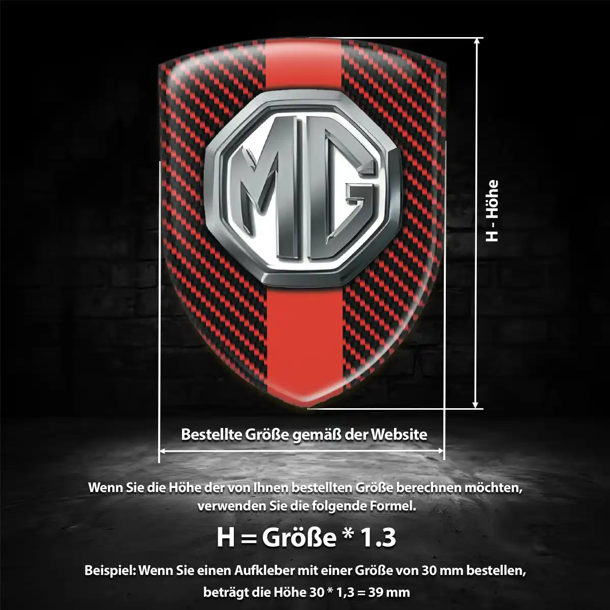 MG 3D Gel Aufkleber Wappen Auto Hochwertiges Harz