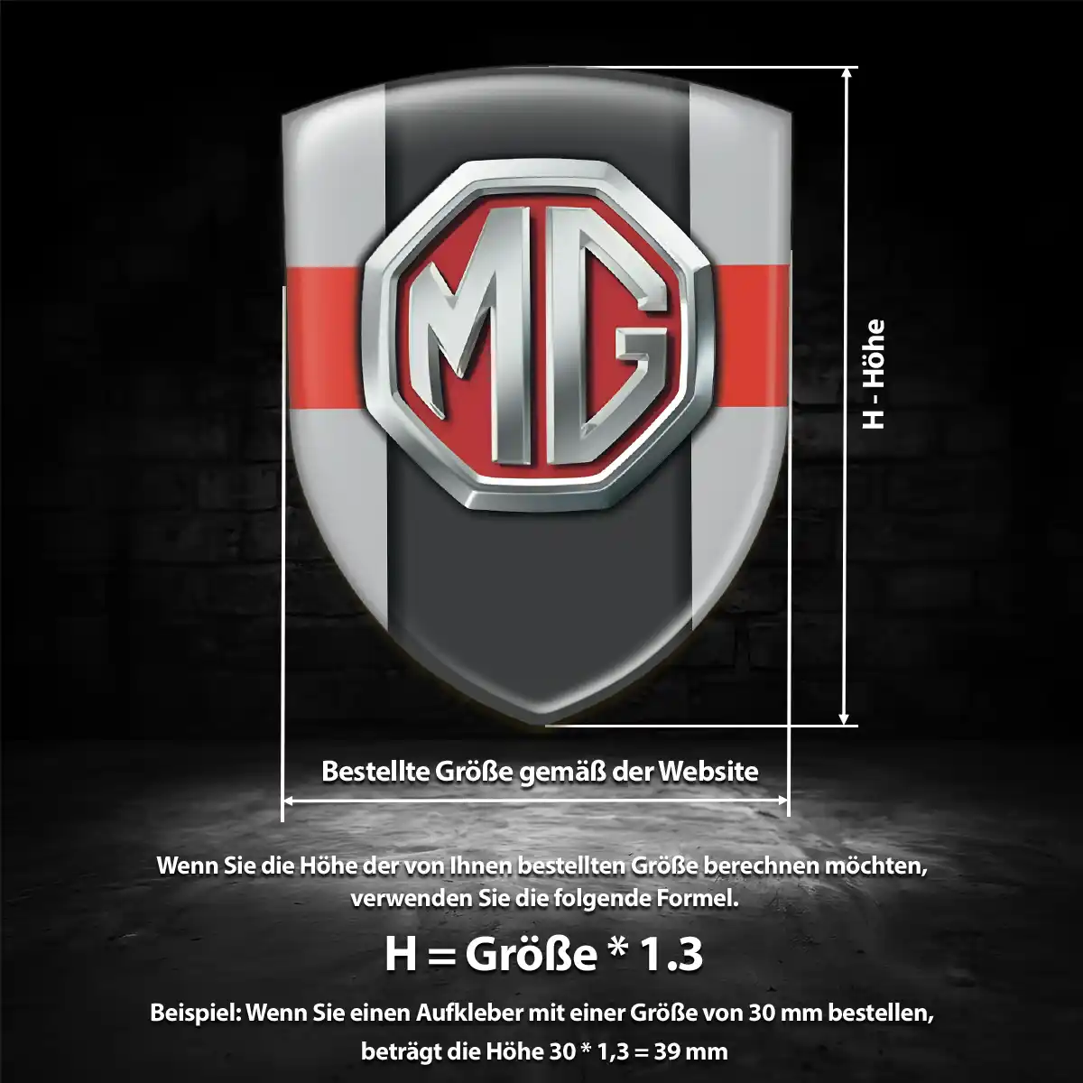 MG 3D Gel Aufkleber Wappen Auto Interieurdesign