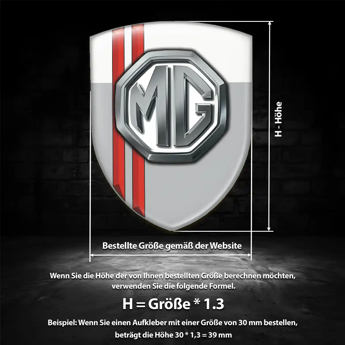 MG 3D Gel Aufkleber Wappen Auto Markenedition