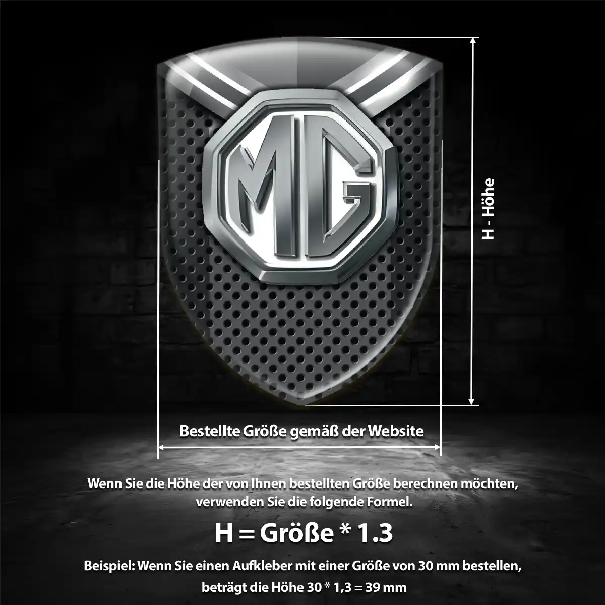 MG 3D Gel Aufkleber Wappen Auto Modernes Design