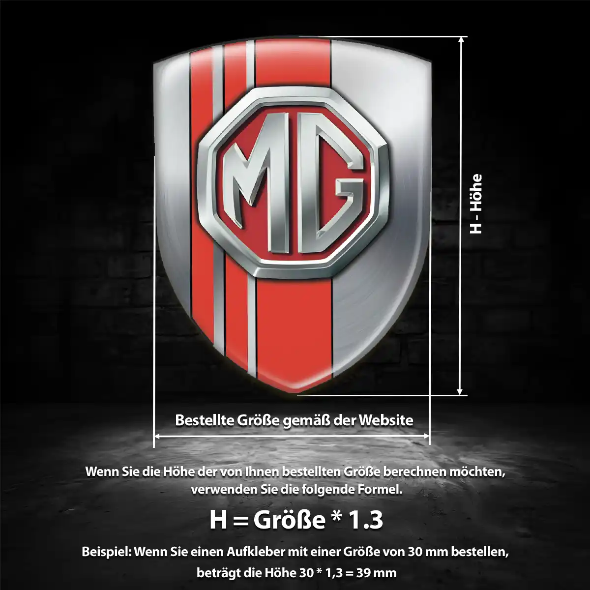 MG 3D Gel Aufkleber Wappen Auto Premium-Edition
