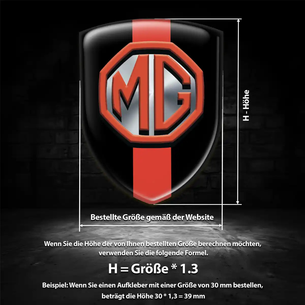 MG 3D Gel Aufkleber Wappen Auto Premiumqualität