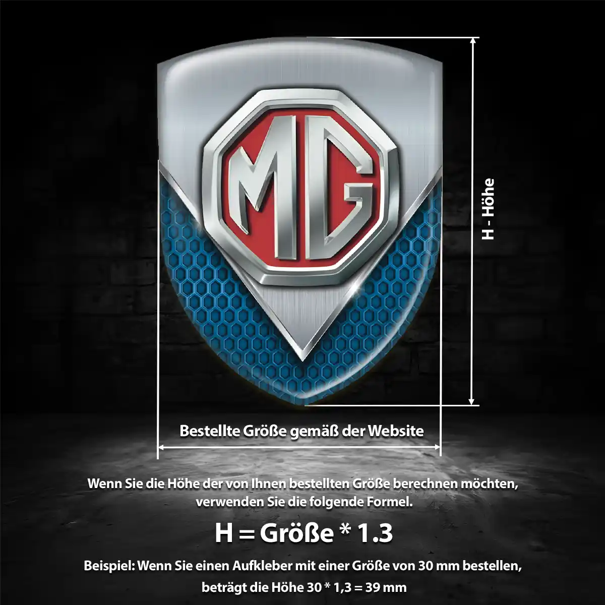 MG 3D Gel Aufkleber Wappen Auto Stilvolles Design