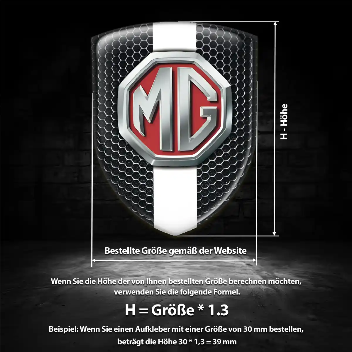 MG 3D Gel Aufkleber Wappen Auto Tuningfahrzeug