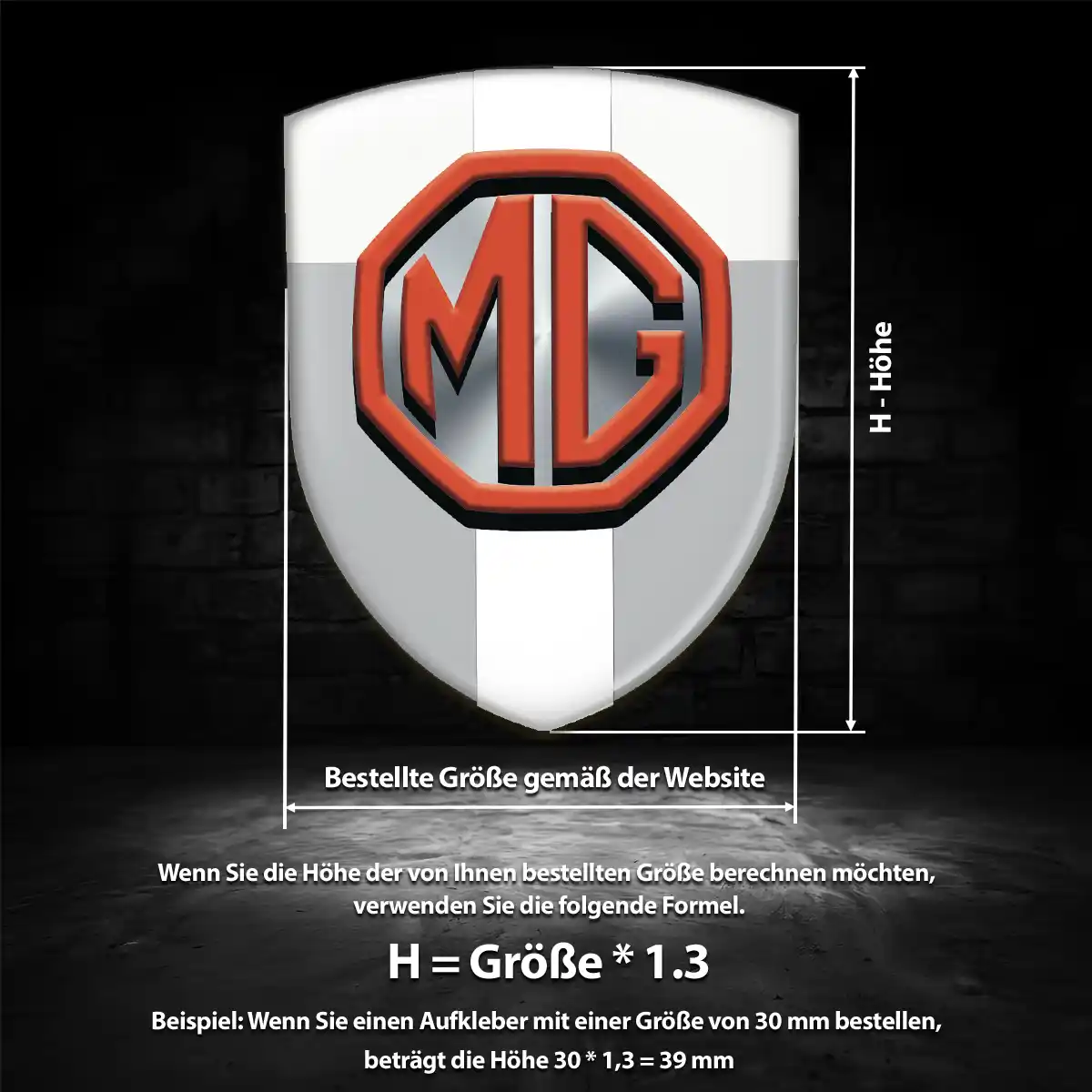 MG 3D Gel Aufkleber Wappen Edles Design